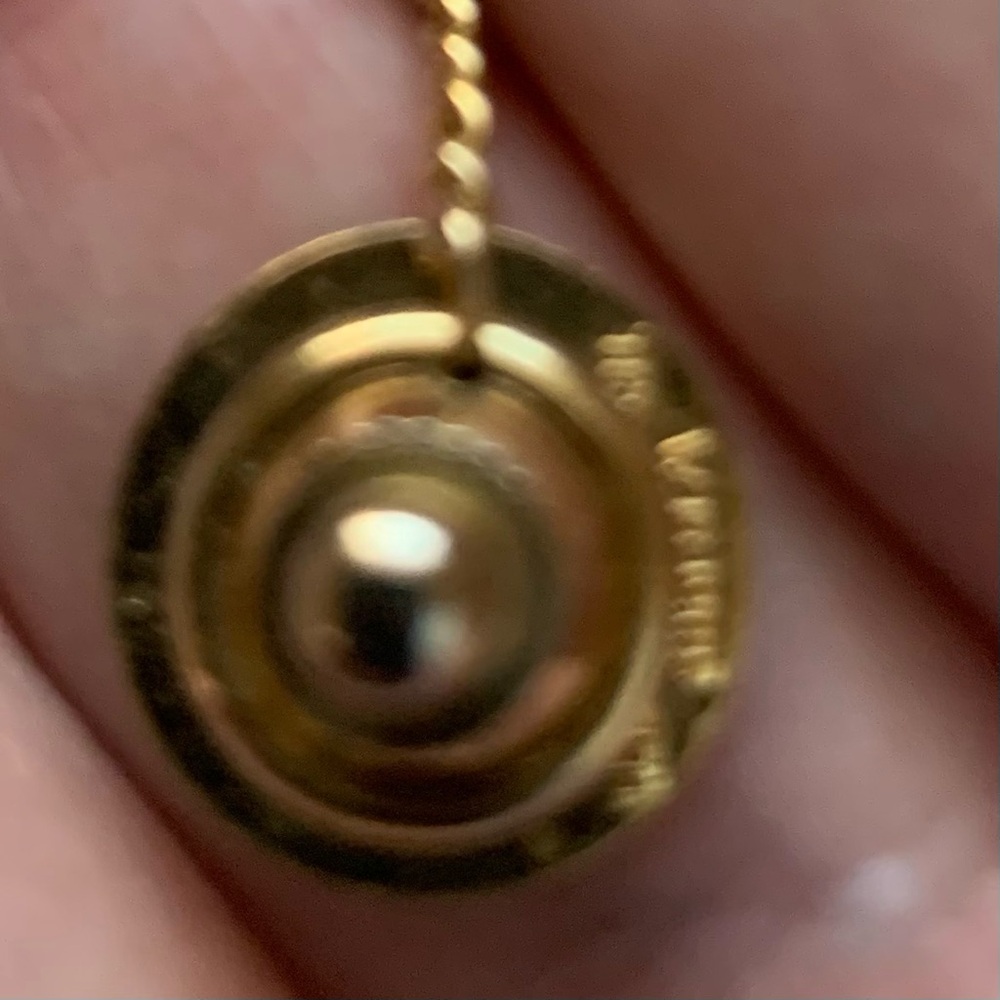 Vintage Masonic 1/20 10K GP  Tie Tack with Safety Chain Excelsior Lodge Pin 3D - Picture 6 of 10